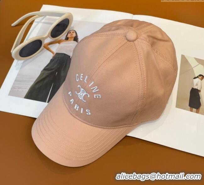 Well Crafted Celine Triomphe Logo Baseball Hat 0115 Light Pink 2025