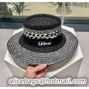 Famous Brand Celine Straw Hat C022612 Black 2025