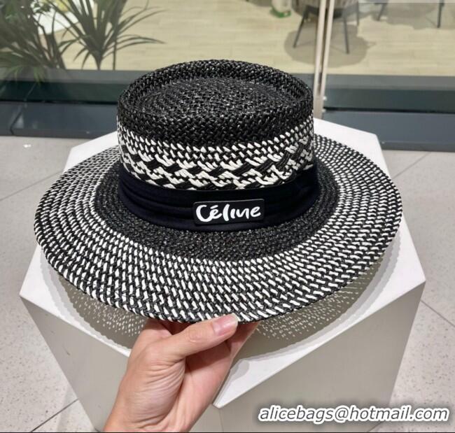 Famous Brand Celine Straw Hat C022612 Black 2025