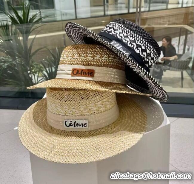 Famous Brand Celine Straw Hat C022612 Black 2025