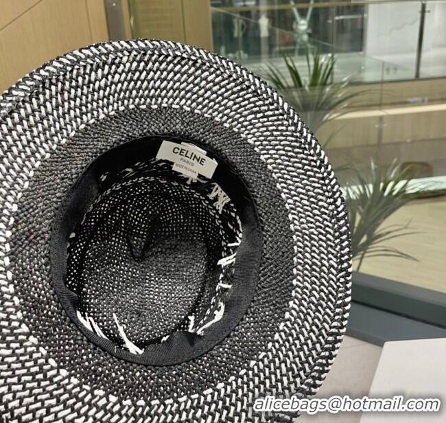 Famous Brand Celine Straw Hat C022612 Black 2025