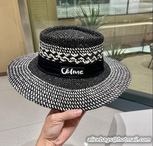 Famous Brand Celine Straw Hat C022612 Black 2025