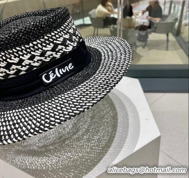 Famous Brand Celine Straw Hat C022612 Black 2025