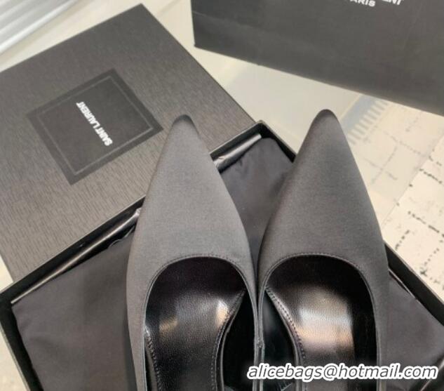 Sumptuous Saint Laurent Romy Slingback Pumps 10.5cm in Satin Black 0225069