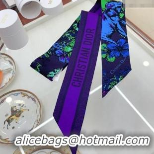 Fashion Discount Dior Silk Bandeau Scarf 8x100cm 0407 Purple 2024