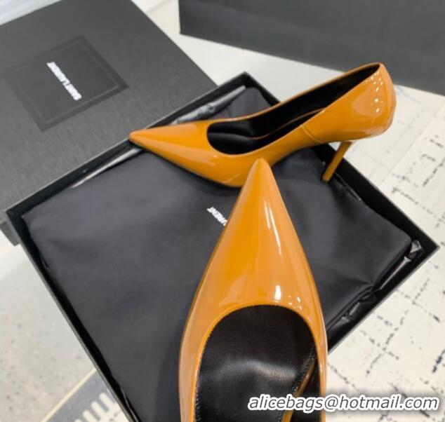 Luxurious Saint Laurent Norma Pumps 10.5cm in Patent Leather Apricot 0225077