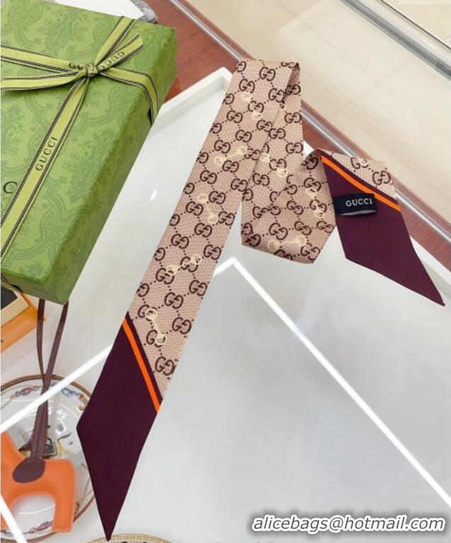 Buy Fashionable Gucci Horsebit Print Bandeau Scarf 0407 Brown 2024