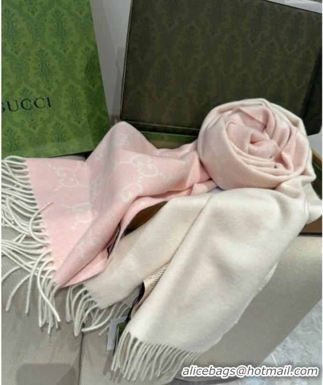 Well Crafted Gucci GG Cashmere Long Scarf 47x200cm 0912 Pink 2024