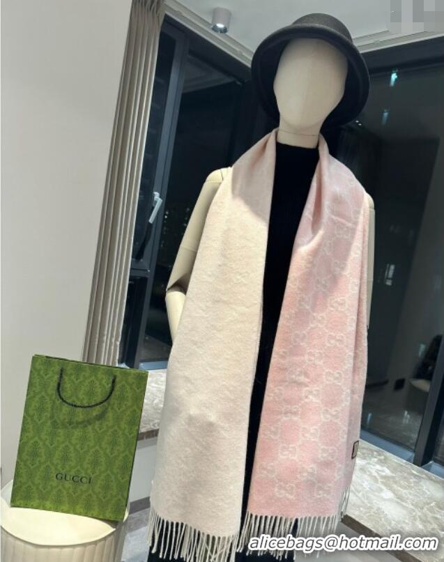 Well Crafted Gucci GG Cashmere Long Scarf 47x200cm 0912 Pink 2024