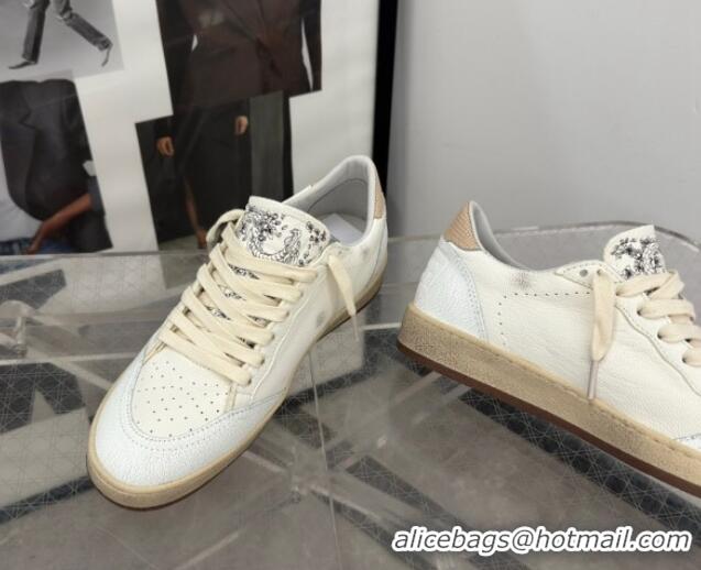 Best Product Golden Goose Ball Star Sneakers in cream white leather with apriot star and heel 1224018