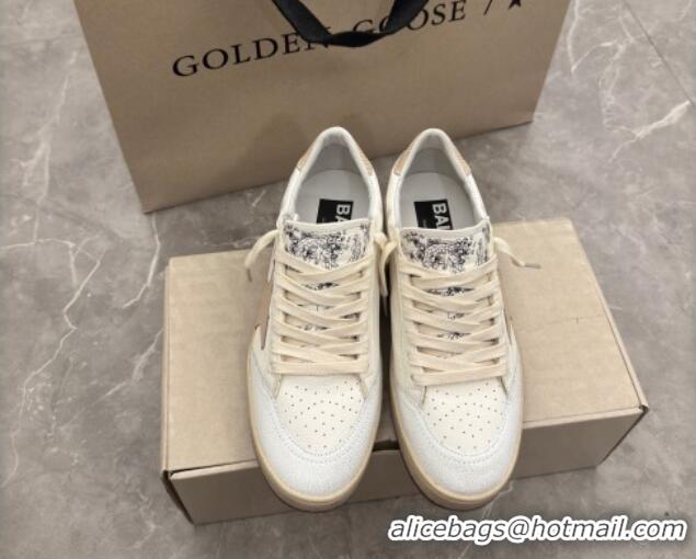 Best Product Golden Goose Ball Star Sneakers in cream white leather with apriot star and heel 1224018