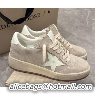 Best Price Golden Goose Women's Ball Star 2 Sneakers in grey suede with white leather star and heel tab 0221009