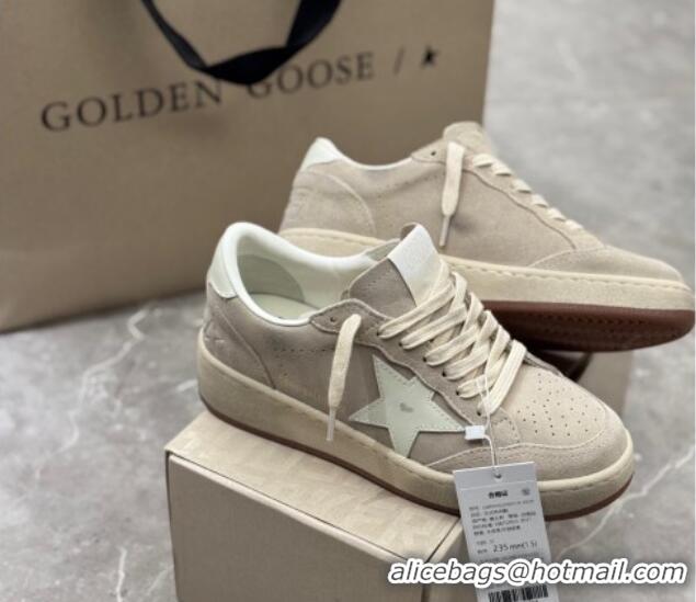 Best Price Golden Goose Women's Ball Star 2 Sneakers in grey suede with white leather star and heel tab 0221009