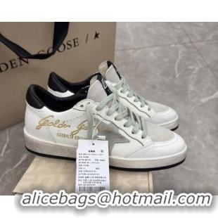 Best Grade Golden Goose Women’s Ball Star LTD Sneakers with grey suede star and black textured leather heel tab 0221013