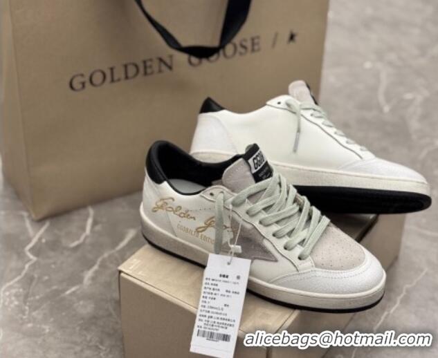 Best Grade Golden Goose Women’s Ball Star LTD Sneakers with grey suede star and black textured leather heel tab 0221013