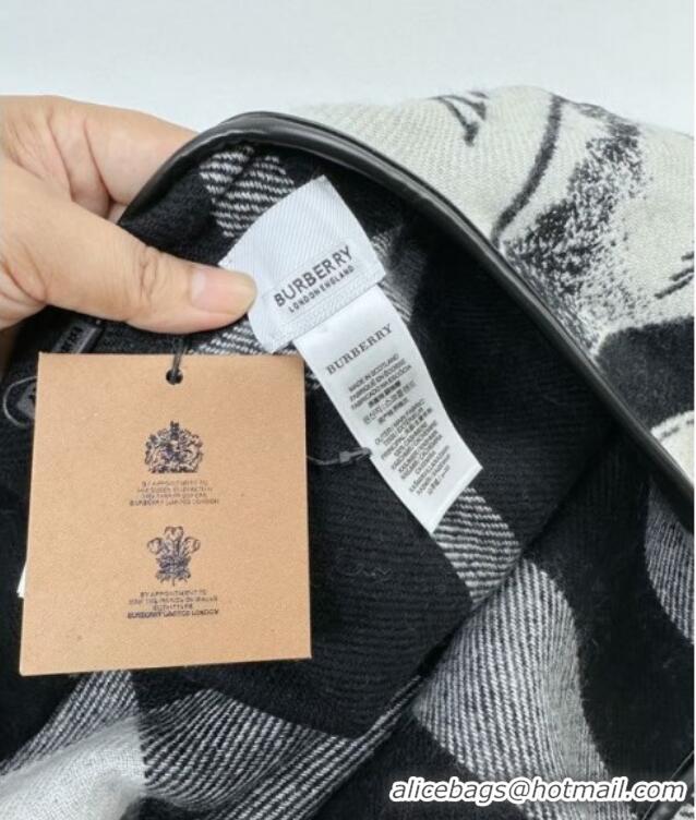 Super Quality Burberry Reversible Swan Cape 140x140cm 0821 Black 2024