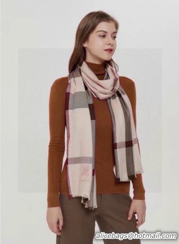 New Design Burberry Check Cashmere Long Scarf 70x200 0821 Pink 2024