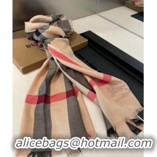 Unique Discount Burberry Check Cashmere Long Scarf 70x200 0821 Camel Brown 2024