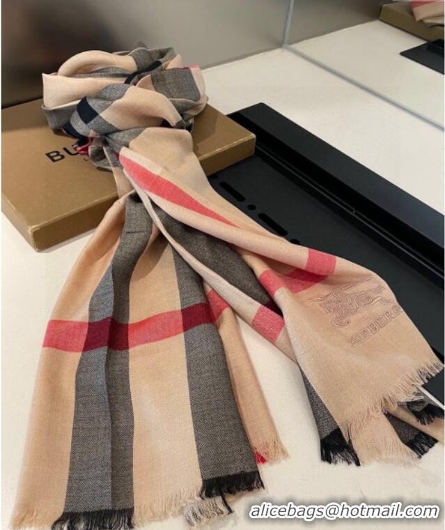 Unique Discount Burberry Check Cashmere Long Scarf 70x200 0821 Camel Brown 2024