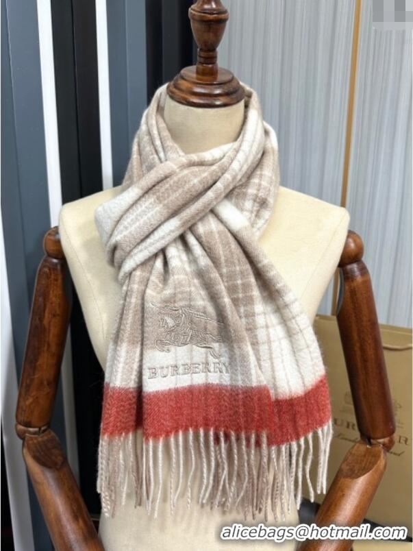 Best Price Burberry Check Cashmere Long Scarf 32x180 082101 Beige 2024