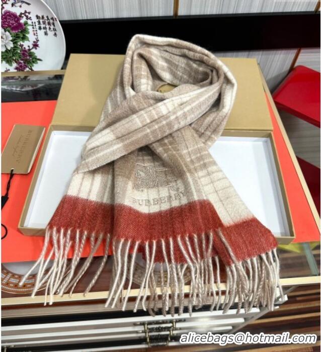 Best Price Burberry Check Cashmere Long Scarf 32x180 082101 Beige 2024