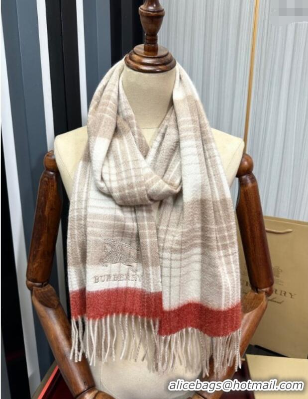 Best Price Burberry Check Cashmere Long Scarf 32x180 082101 Beige 2024