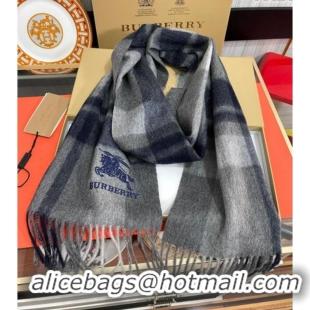 Good Taste Burberry Check Cashmere Long Scarf 32x180 082103 Dark Grey 2024