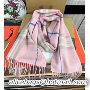 Luxury Discount Burberry Check Cashmere Long Scarf 32x180 082104 Light Pink 2024