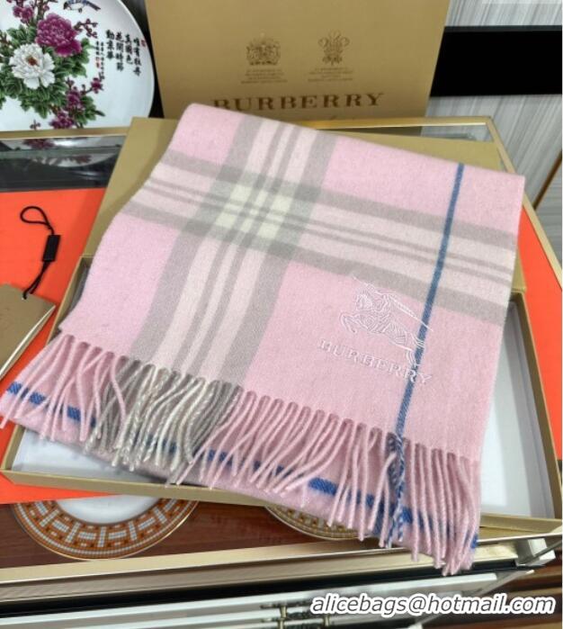 Luxury Discount Burberry Check Cashmere Long Scarf 32x180 082104 Light Pink 2024