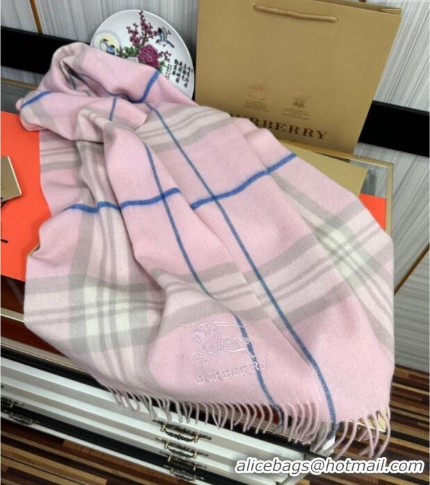 Luxury Discount Burberry Check Cashmere Long Scarf 32x180 082104 Light Pink 2024