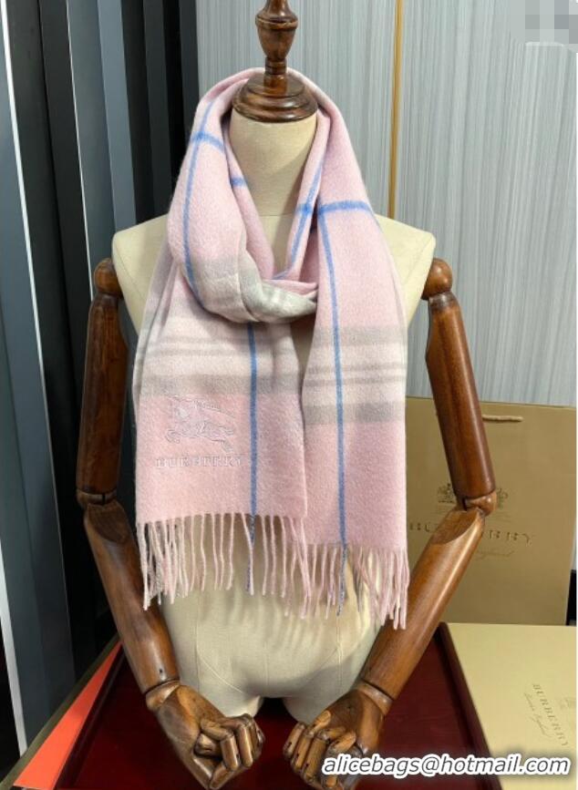 Luxury Discount Burberry Check Cashmere Long Scarf 32x180 082104 Light Pink 2024