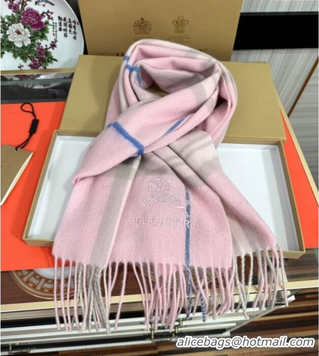 Luxury Discount Burberry Check Cashmere Long Scarf 32x180 082104 Light Pink 2024