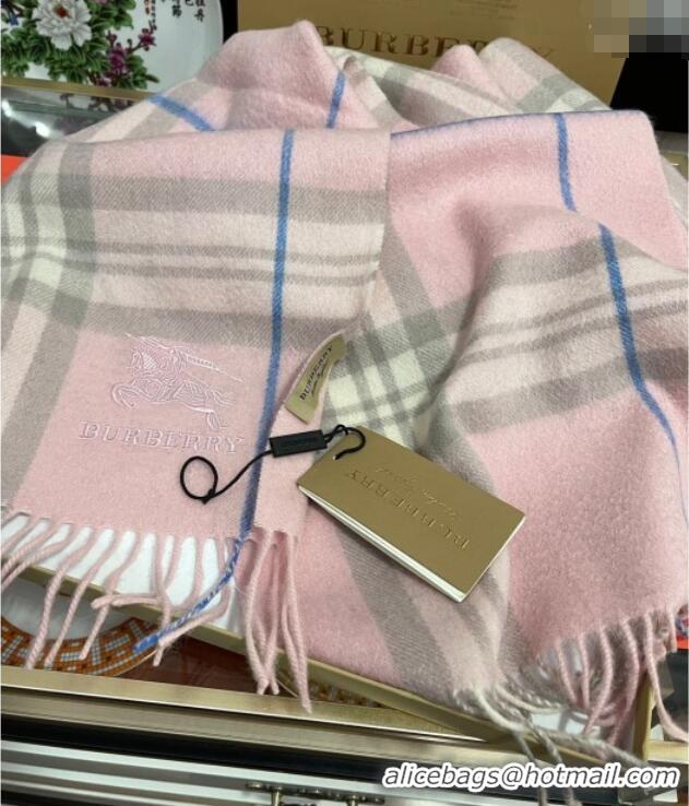 Luxury Discount Burberry Check Cashmere Long Scarf 32x180 082104 Light Pink 2024