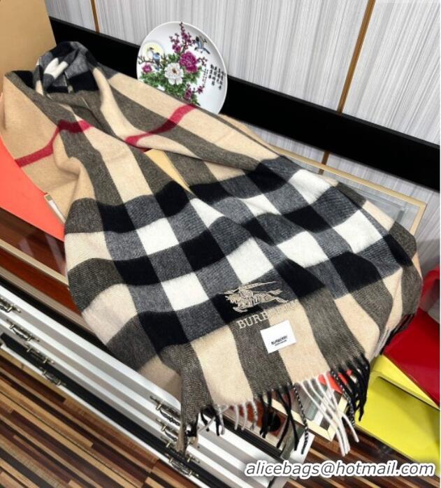 Big Discount Burberry Check Cashmere Long Scarf 32x180 082105 Beige 2024