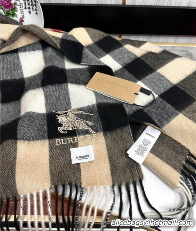 Big Discount Burberry Check Cashmere Long Scarf 32x180 082105 Beige 2024