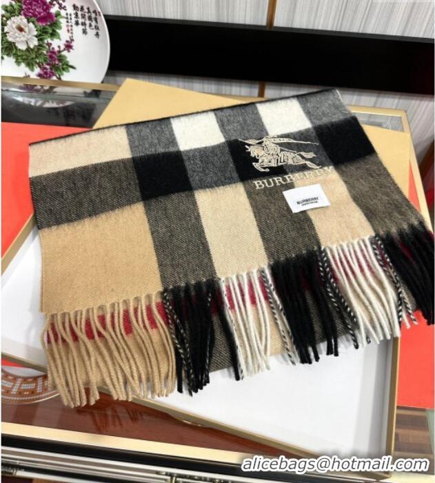 Big Discount Burberry Check Cashmere Long Scarf 32x180 082105 Beige 2024