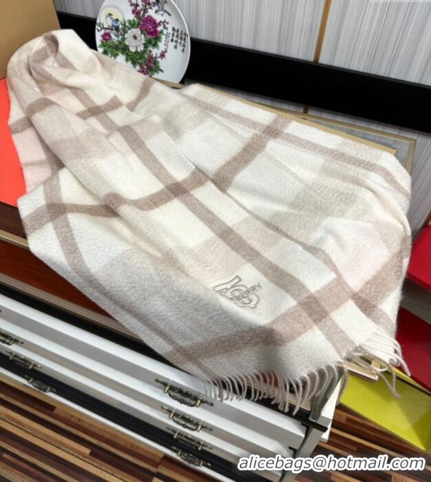 Top Grade Burberry TB Check Cashmere Long Scarf 32x180 082107 Grey 2024