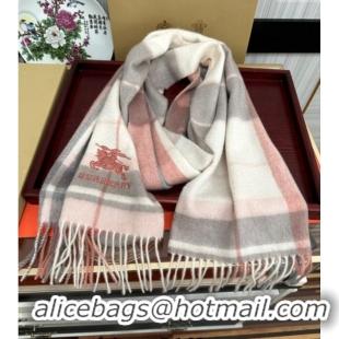 Reasonable Price Burberry Check Cashmere Long Scarf 32x180 082110 Pink 2024