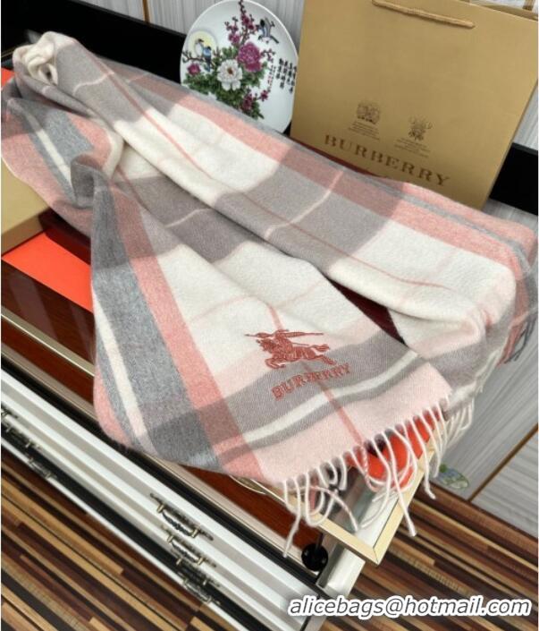 Reasonable Price Burberry Check Cashmere Long Scarf 32x180 082110 Pink 2024