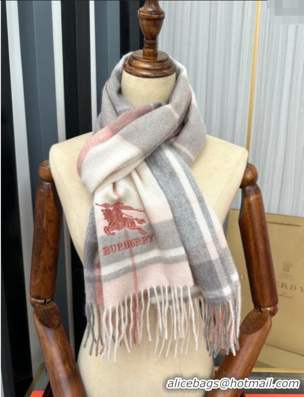 Reasonable Price Burberry Check Cashmere Long Scarf 32x180 082110 Pink 2024