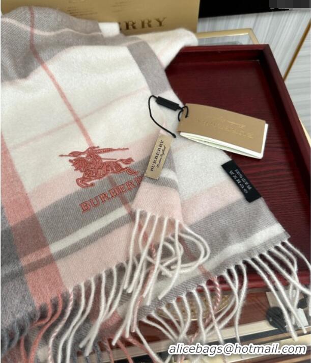 Reasonable Price Burberry Check Cashmere Long Scarf 32x180 082110 Pink 2024