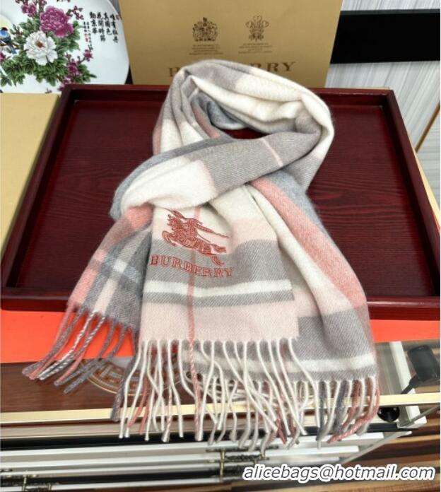 Reasonable Price Burberry Check Cashmere Long Scarf 32x180 082110 Pink 2024