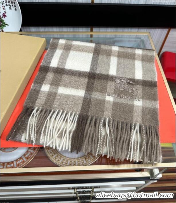 Top Grade Burberry Check Cashmere Long Scarf 32x180 082111 Grey 2024