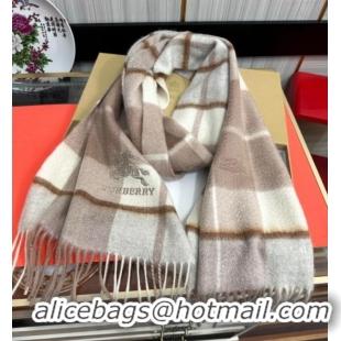 Best Grade Burberry Check Cashmere Long Scarf 32x180 0821 Beige 2024