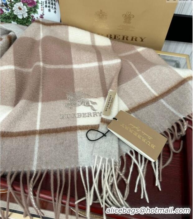 Best Grade Burberry Check Cashmere Long Scarf 32x180 0821 Beige 2024