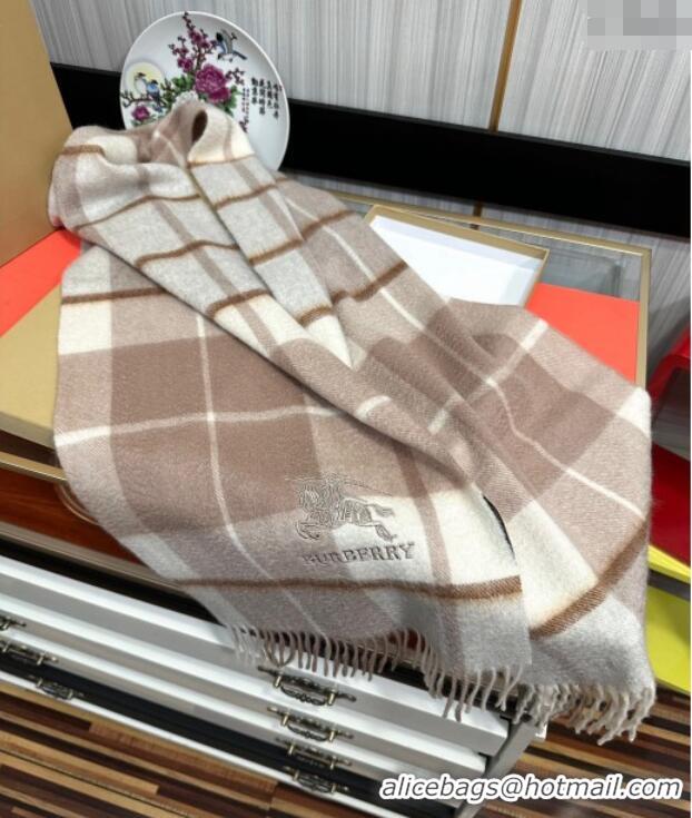 Best Grade Burberry Check Cashmere Long Scarf 32x180 0821 Beige 2024