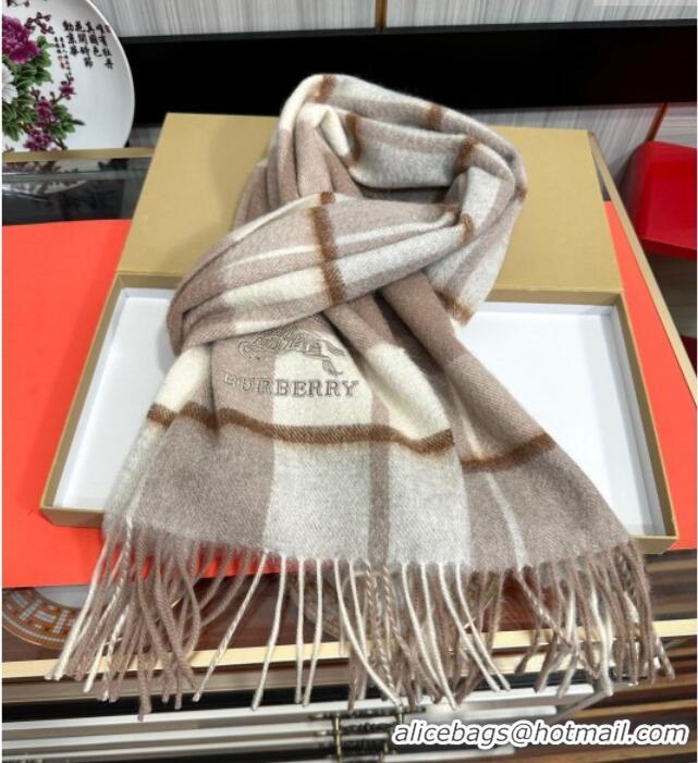 Best Grade Burberry Check Cashmere Long Scarf 32x180 0821 Beige 2024