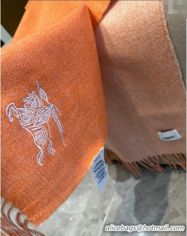 Luxury Cheap Burberry Logo Long Scarf 30x180cm 0912 Orange 2024