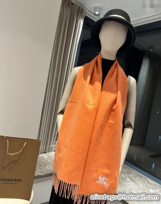 Luxury Cheap Burberry Logo Long Scarf 30x180cm 0912 Orange 2024