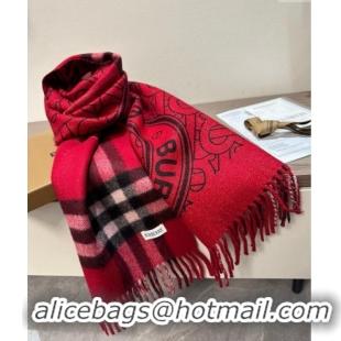 Well Crafted Burberry TB Cashmere Long Scarf 30x190 BR102101 Red 2024